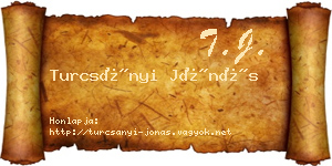 Turcsányi Jónás névjegykártya