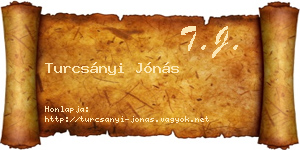 Turcsányi Jónás névjegykártya